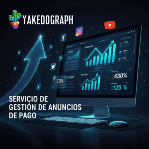 "Servicio de gestión de anuncios de pago: Crecimiento de métricas y redes sociales."