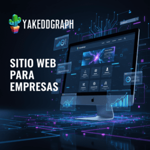 "Sitio web para empresas: Pantalla de ordenador con datos y diseño digital."