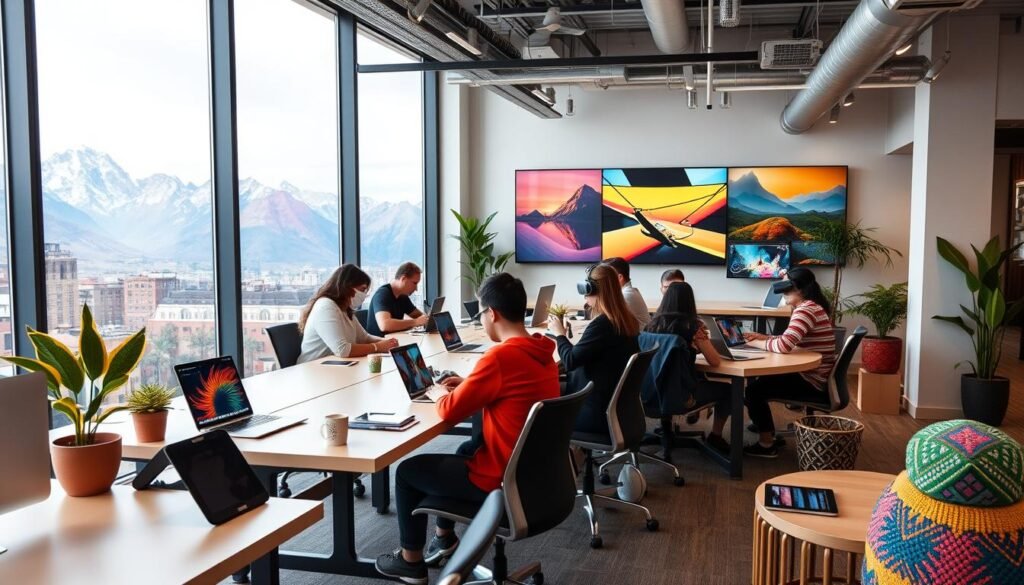 Trabajadores de marketing 